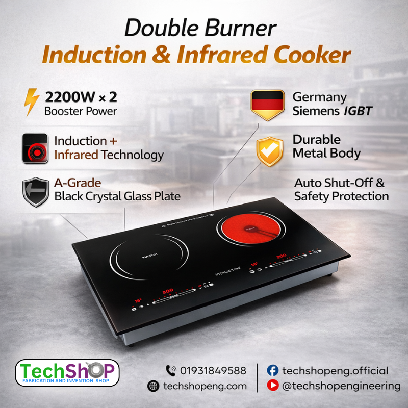 Double Burner Induction & Infrared Cooker (2200W × 2)