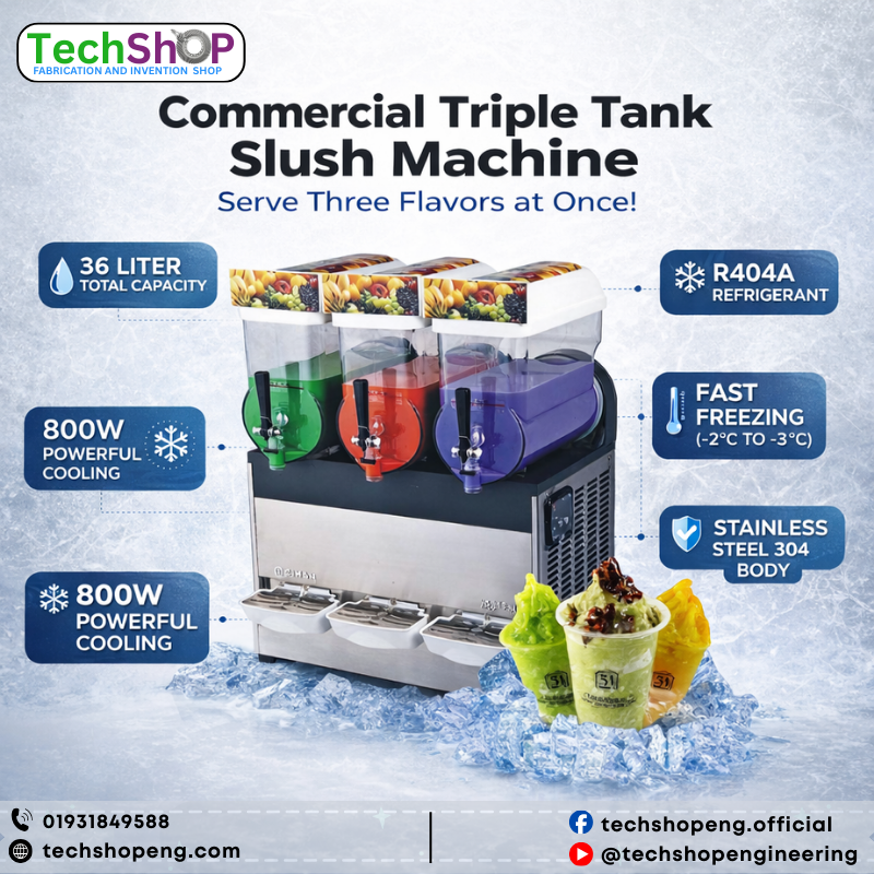 Commercial Triple Tank Slush Machine (12L × 3) | Stainless Steel Slush Dispensing Machine –