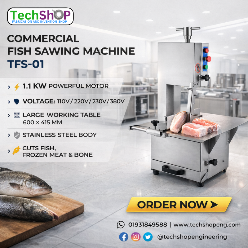 TFS-01 Fish Sawing Machine | Commercial Fish Bone Cutter & Frozen Meat Band Saw Machine