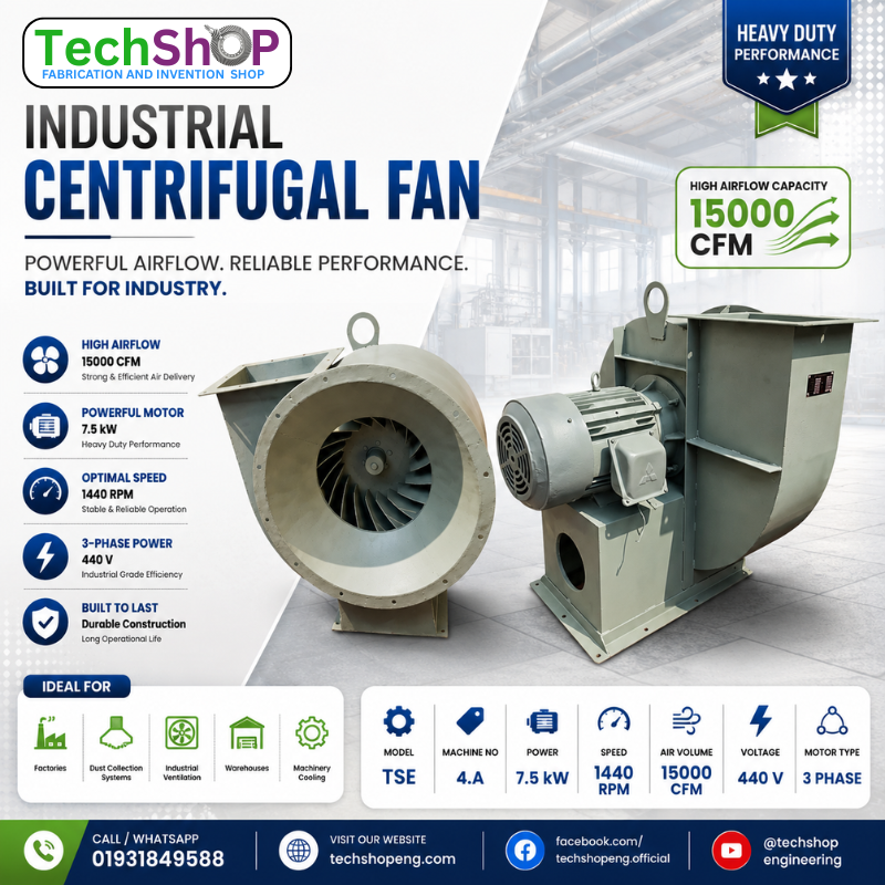 Industrial Centrifugal Fan – 15000 CFM Heavy Duty Ventilation Blower 