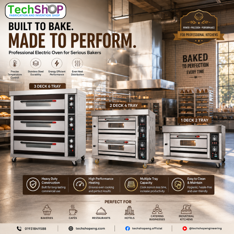 Electric Deck Oven Series (1 Deck 2 Tray, 2 Deck 4 Tray & 3 Deck 6 Tray) – Commercial Bakery Baking Oven