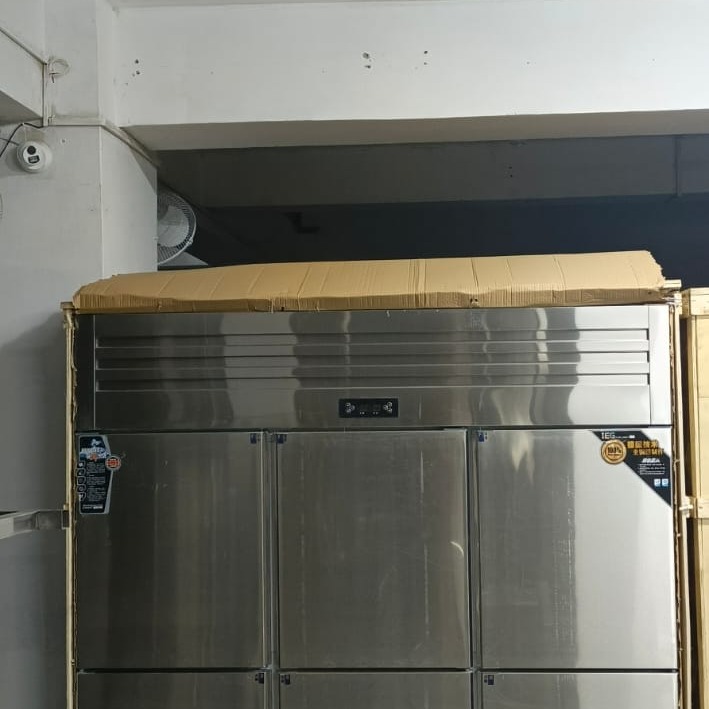  6 Door Commercial Merchandiser Refrigerator | Dual Temperature Stainless Steel Display Refrigerator & Freezer