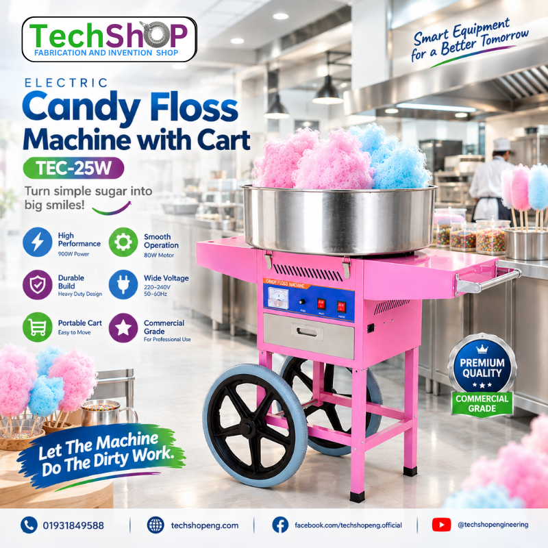 Electric Candy Floss Machine with Cart – TEC-25W